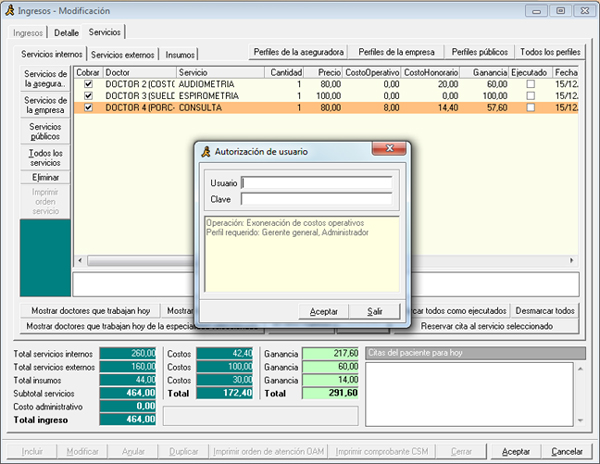 manejo de exoneracion